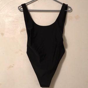 Black one piece bathing suit